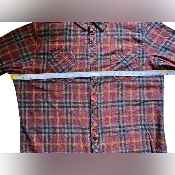 PD&C Tartan Plaid Casual Button Up Shirt Long Sleeve Mens Size Large - Picture 7 of 10